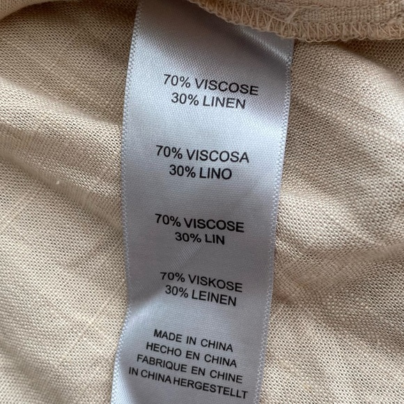 Arna York Women's Viscose-Linen Long Sleeve Button Down Shirt, Tan, Size 22/24 - Picture 10 of 10